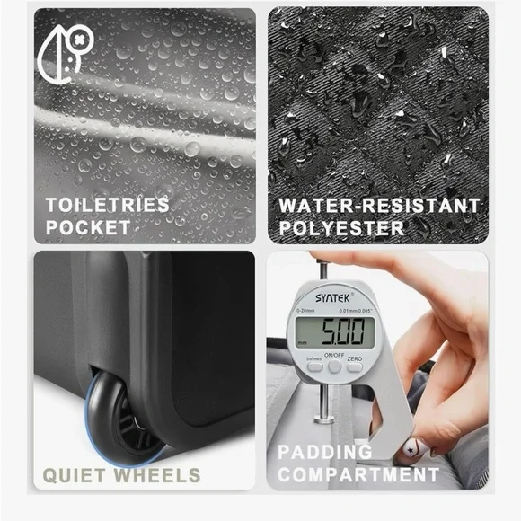 Black and Gold Carry On Bag - Picture 4 of 8